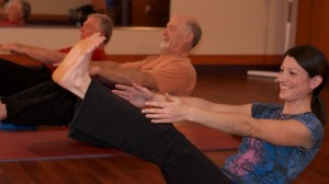 Shakthi holding yoga class in Twinsburg, Ohio